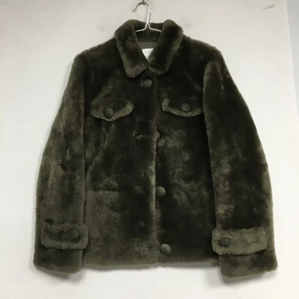 [BUNJANG] Sandro Wool Leather Mustang Jacket / SANDRO 산드로 양모 레더 무스탕 자켓
