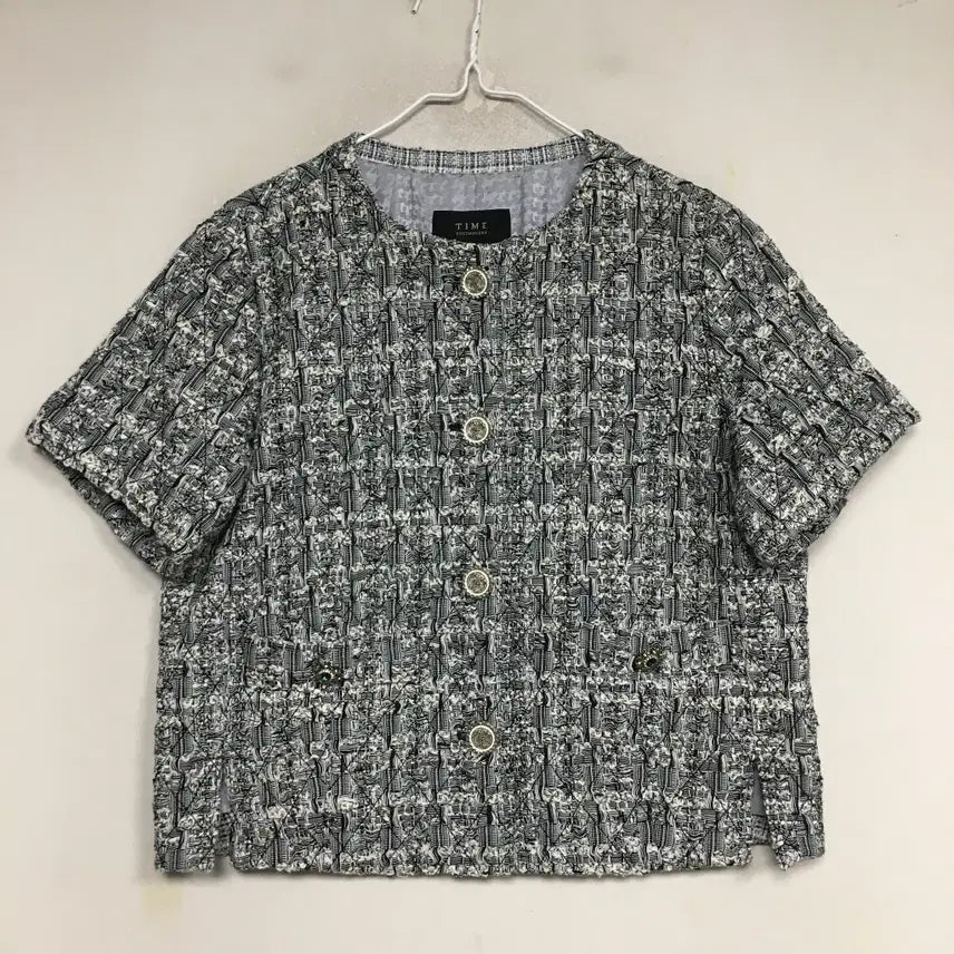 [BUNJANG] TIME Tweed Short Sleeve Jacket / TIME 타임 트위드 반팔 자켓 55