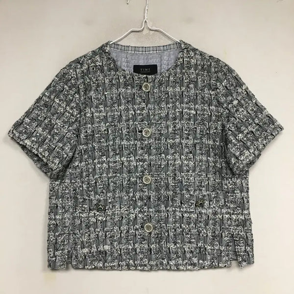 [BUNJANG] TIME Tweed Short Sleeve Jacket / TIME 타임 트위드 반팔 자켓 55