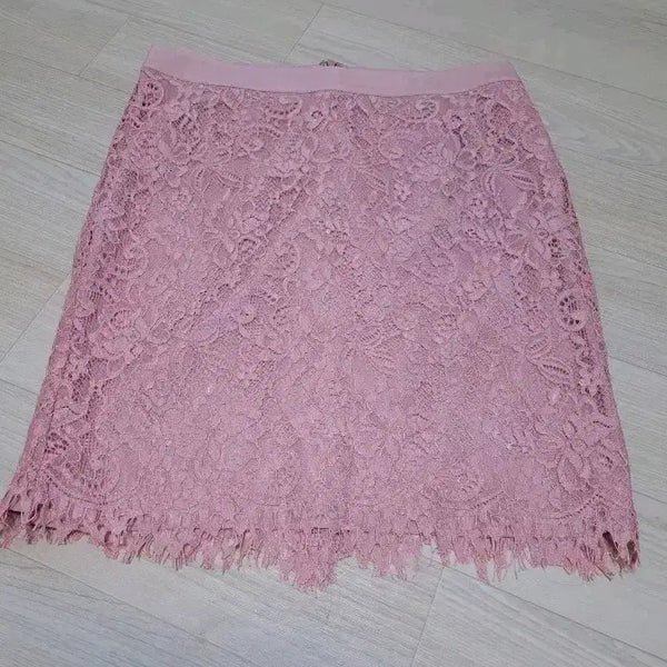 [BUNJANG] YVESSE Women's Indie Pink Lace Skirt / YVESSE 인디핑크 레이스 스커트