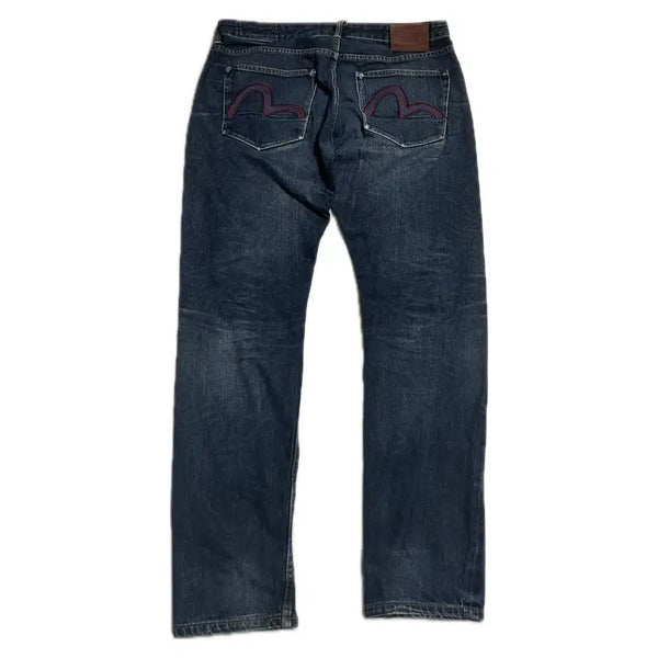 [BUNJANG] EVISU Vintage Patchwork Washed Denim Pants 32x34 / 에비수 빈티지 데님 팬츠 32x34