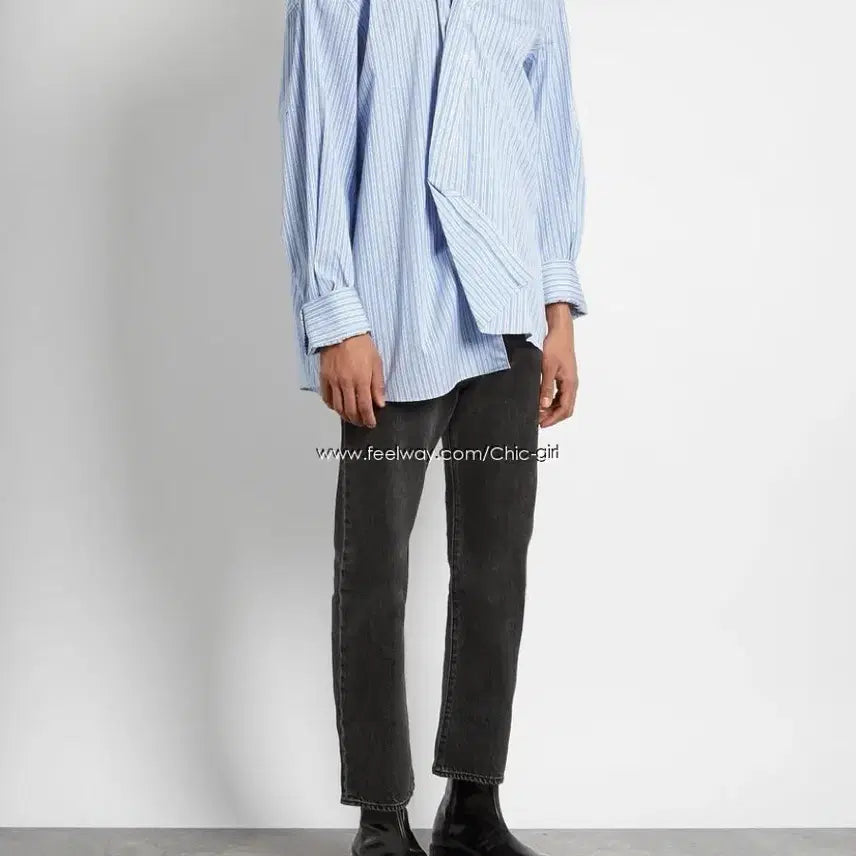 [BUNJANG] Comme des Garçons x Vetements Striped Twist Shirt / 꼼데가르송 x 베트멍 스트라이프 트위스트 셔츠 M사이즈