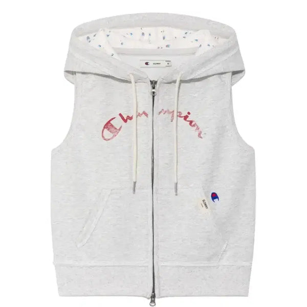[BUNJANG] Gloomy x Champion Sweat Vest Hoodie Melange Grey / (W) 글로니 x 챔피온 스웨트 베스트 후드 멜란지 그레이