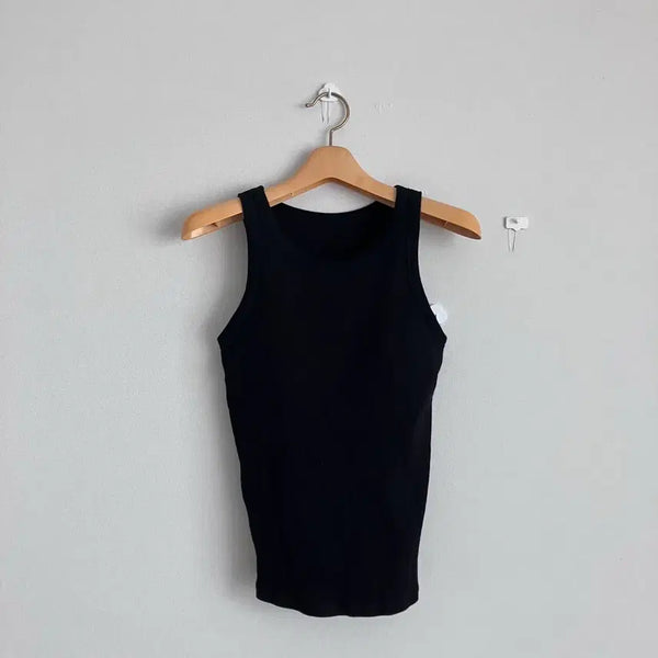 [BUNJANG] Uniqlo Ribbed Bra Top Black M / 유니클로 나시 립브라탑 블랙 M