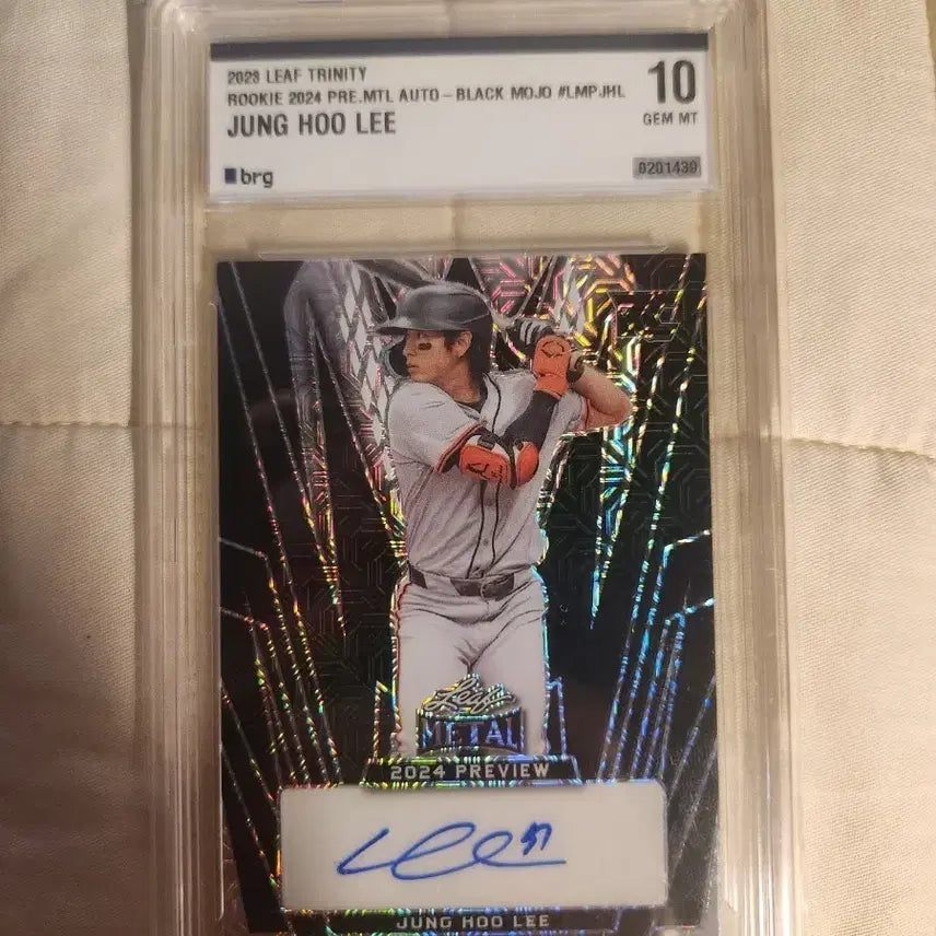 [BUNJANG] 2023 Leaf Trinity Jung Hoo Lee Rookie Autograph 10 GEM MT / 2023 리프 트니티 이정후 루키 오토 6한정 BRG 10