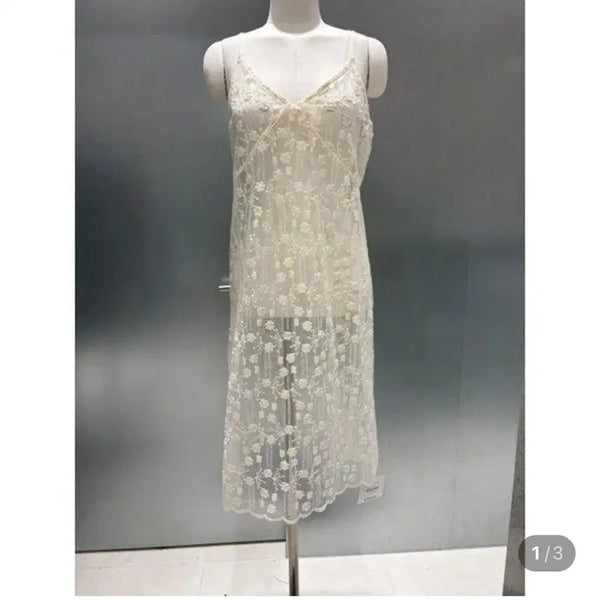 [BUNJANG] Floral Print Layered Dress / 꽃무늬 레이어드 원피스