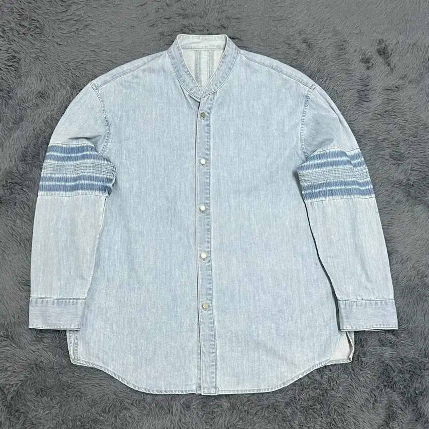 [BUNJANG] System Homme Denim Henly Neck Shirt / (정품) 시스템옴므 데님 헨리넥 셔츠 100