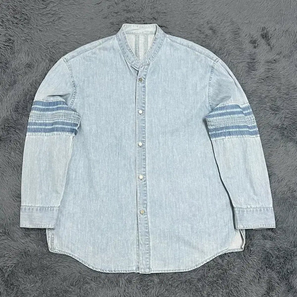 [BUNJANG] System Homme Denim Henly Neck Shirt / (정품) 시스템옴므 데님 헨리넥 셔츠 100