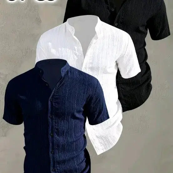[BUNJANG] 3-Piece Henry Neck Shirt Set / 헨리넥 3종 셔츠