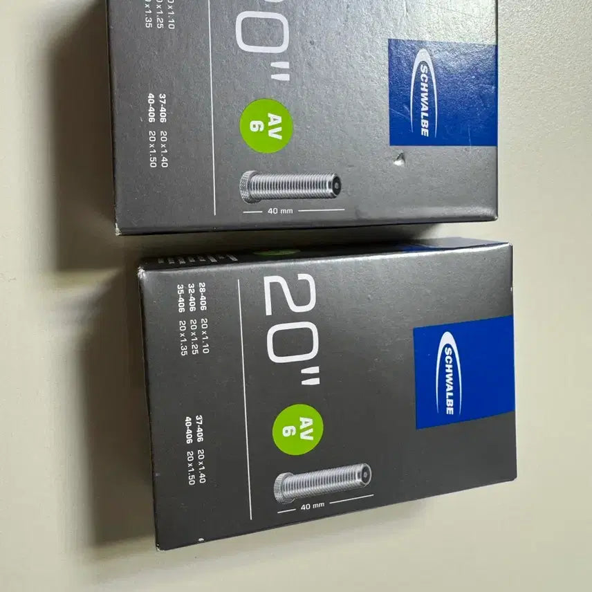 [BUNJANG] Schwalbe 20-inch Bicycle Inner Tube AV6 (35-406) Schrader Valve 40mm / 자전거 20인치 튜브 (35-406) 슈발베 AV6 - 슈레더 40mm