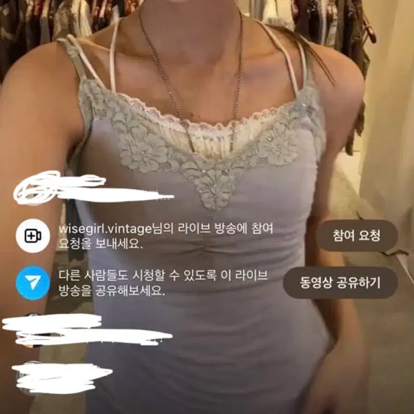 [BUNJANG] Wagirl Vintage Lace Sleeveless Top / 빈티지 나시 민소매 와걸 와이즈걸 어항