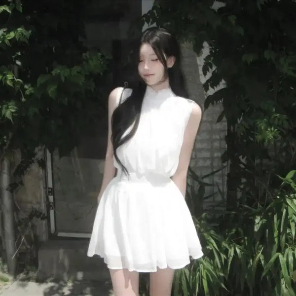 [BUNJANG] A-bly Shadow Chiffon Two-Piece Blouse / 음영 쉬폰 투피스 연프 블라우스 에이블리