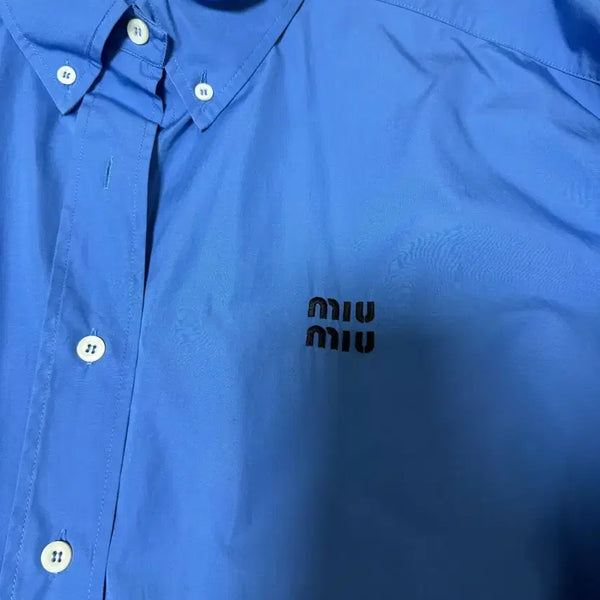 [BUNJANG] Miu Miu Poplin Shirt Socks Sax / (42) 미우미우 포플린 셔츠 삭스 sax