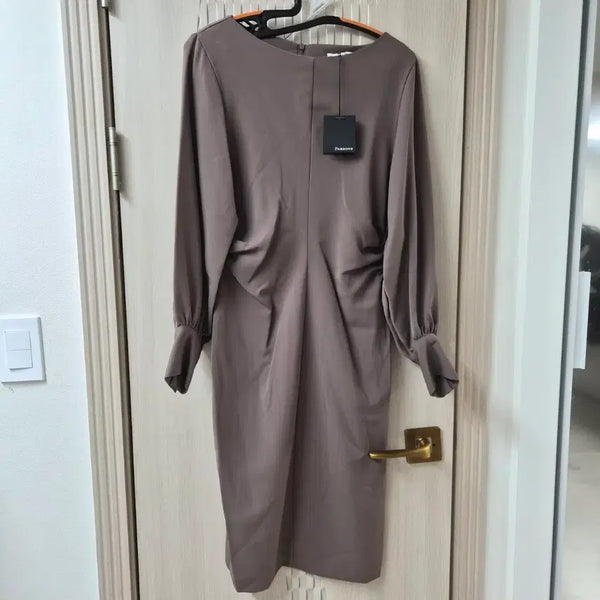 [BUNJANG] Parsons Women's Brown Shirring Long Dress / 파슨스 원피스 여성용 브라운 셔링 롱 원피스