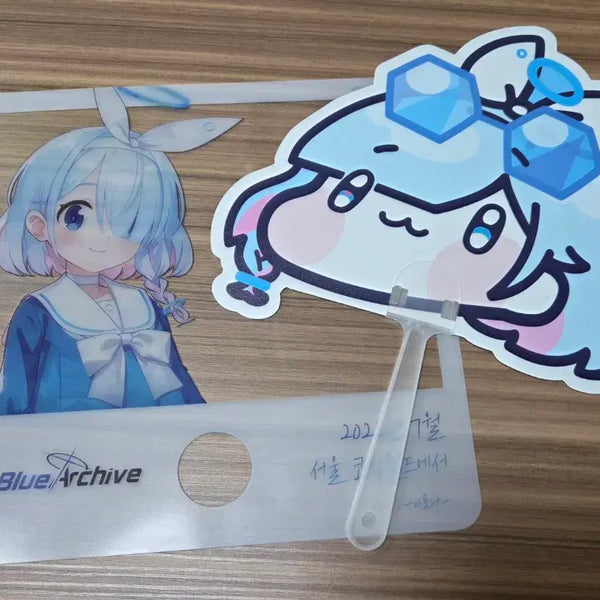[BUNJANG] Blue Archive Molu Transparent Fan / 블루아카이브 투명부채+몰루 부채