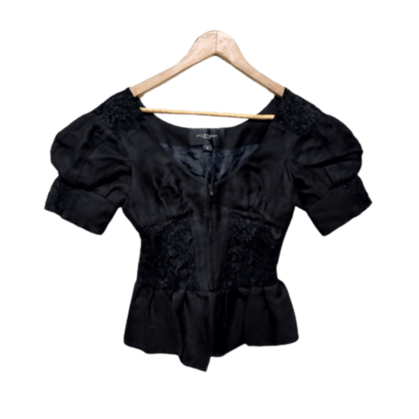 [BUNJANG] JILLSTUART Collection Authentic Linen Balloon Short Sleeve Cropped Jacket / 질스튜어트 컬렉션 정품 린넨 벌룬 여자 여름 여성 반팔크롭자켓85-91