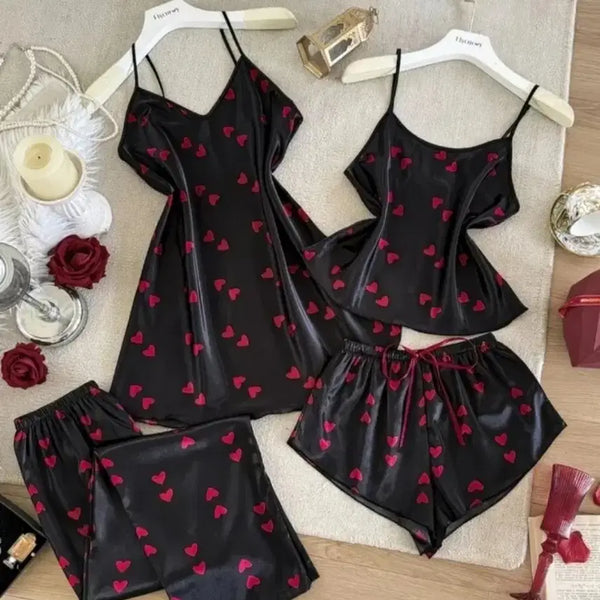 [BUNJANG] Heart Pattern Pajama Set / 하트 패턴 잠옷 세트