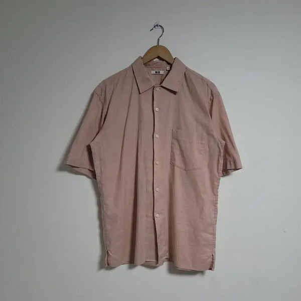 [BUNJANG] UNIQLO U Linen Blend Short Sleeve Shirt Beige / (M) UNIQLO 유니클로 U 반팔 셔츠 남방 마면혼방