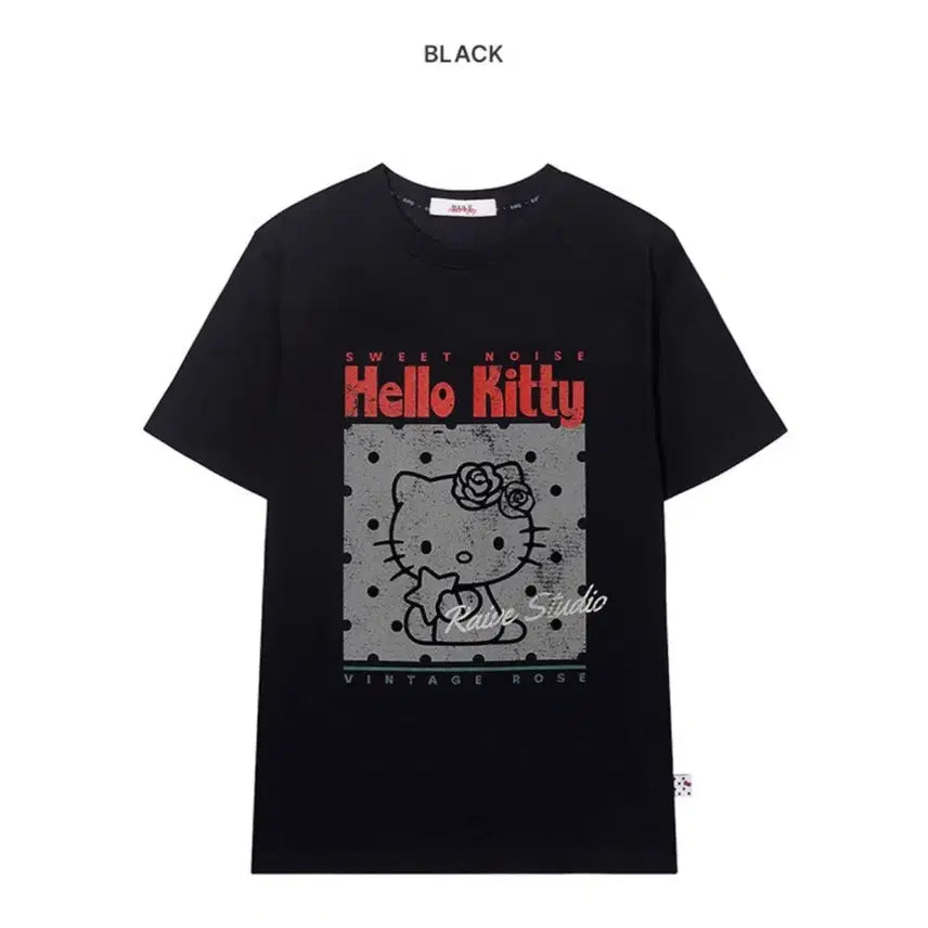 [BUNJANG] RAVE Hello Kitty Collaboration T-Shirt Black LL / 레이브 키티 티셔츠