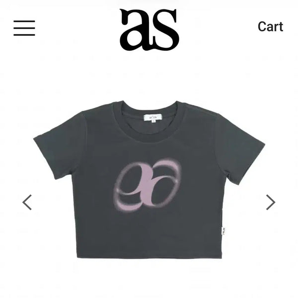 [BUNJANG] AZON Holiday Cropped T-shirt Charcoal Size S / 애즈온 홀리데이 크롭 티셔츠 차콜 S 사이즈