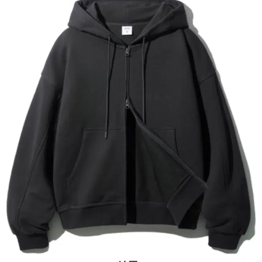 [BUNJANG] JEMUT Heaven Two-Way Terry Hooded Zip-Up Charcoal / 차콜 후드집업