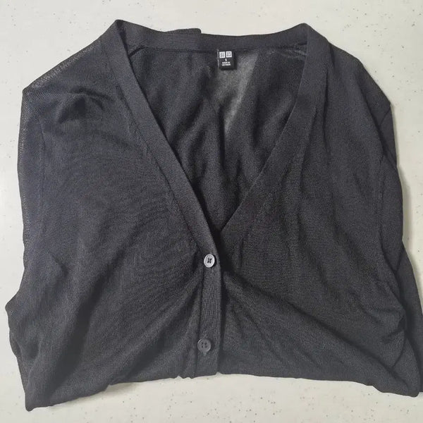 [BUNJANG] Uniqlo Summer Cardigan Black (Size S) / 유니클로 여름 가디건 블랙