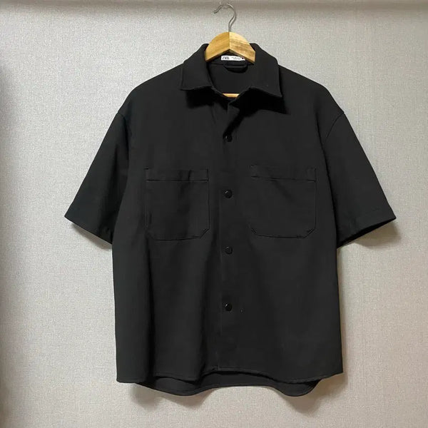[BUNJANG] ZARA Black Short Sleeve Shirt L / 자라 블랙 반팔 셔츠 ZARA L
