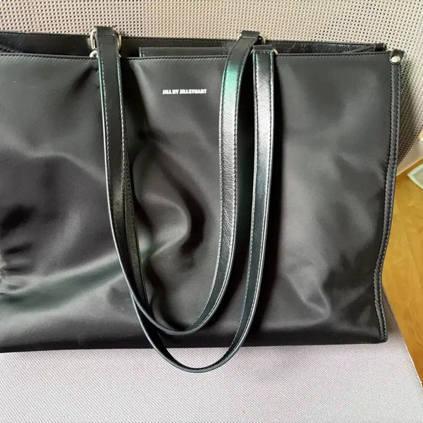 [BUNJANG] JILL BY JILLSTUART Black Nylon Tote Bag / 질바이질스튜어트 블랙 토트백