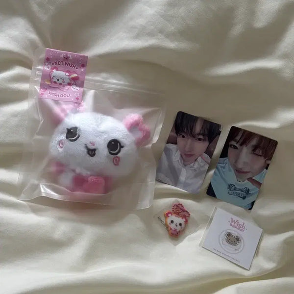 [BUNJANG] Wishdol Pangyi Wish Bakery Soft Keyring & Electrosticker Set / 위시돌 팡이 위시 베이커리 말랑키링 전차스