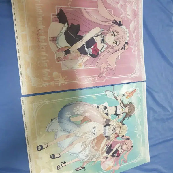 [BUNJANG] The Final Battle Between You and Me Maid Swimsuit Illustration Clear File Set (2 pcs) / 너와 나의 최후의 전장 메이드 수영복 일러스트 클리어  파일 2장 세트