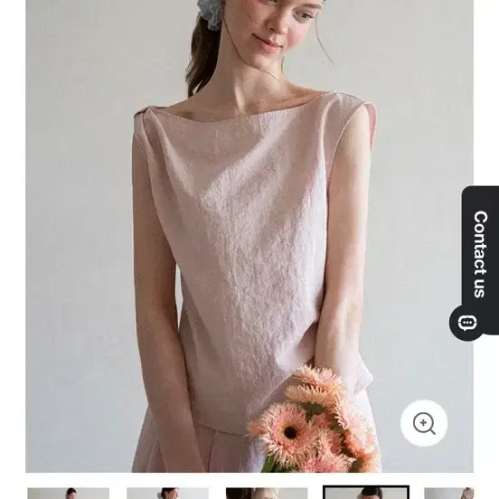 [BUNJANG] Eggca Shirring Boatneck Sleeveless Blouse M / 에그카 셔링 보트넥 나시블라우스 m