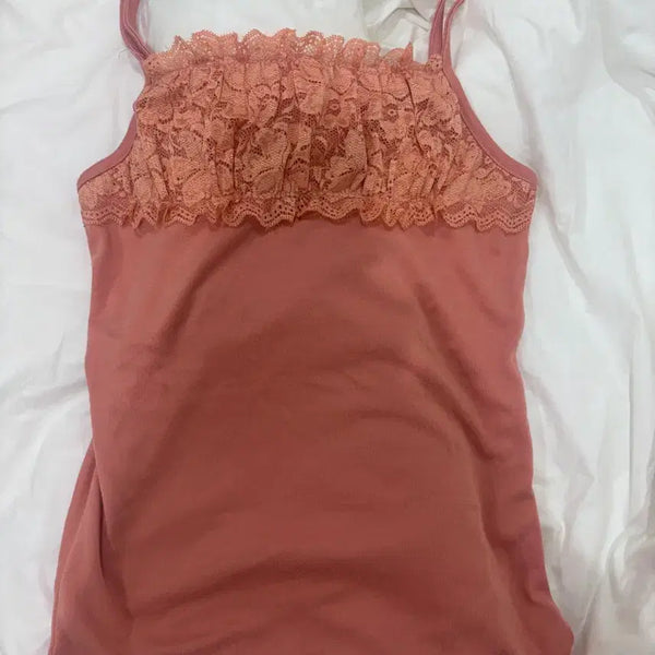 [BUNJANG] Japanese Vintage Mori Girl Lace Camisole / 일본 빈티지 모리걸 레이스 나시 슬리브리스