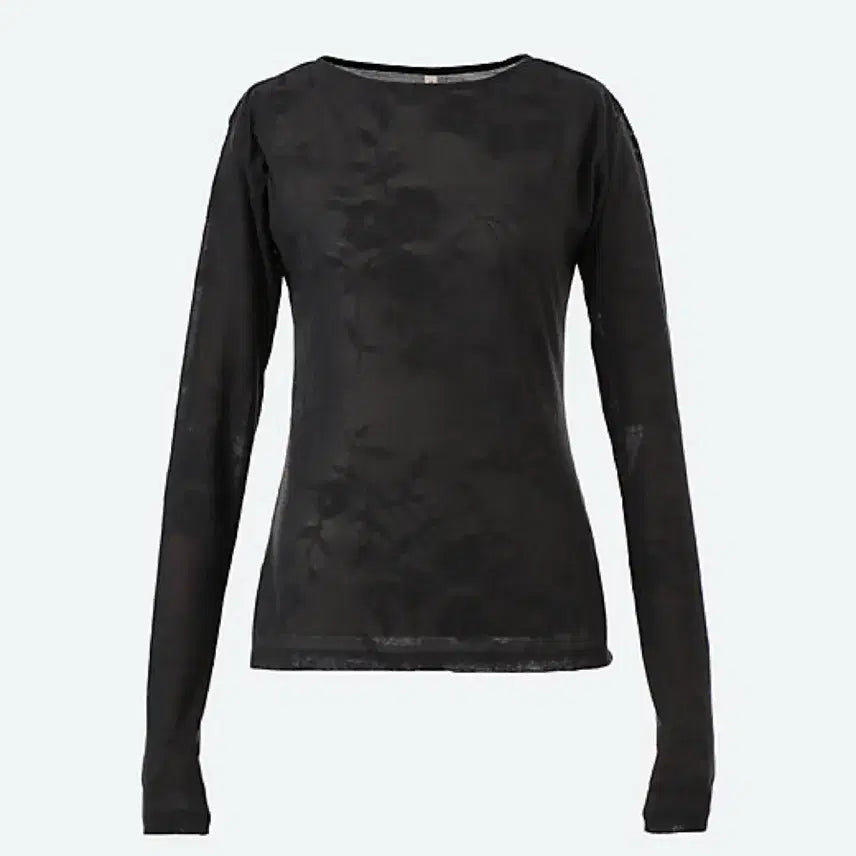 [BUNJANG] Teak Flower Jacquard Long Sleeve T-Shirt Black / 새상품 티크 Teak FLOWER JACQUARD T (오눅착용)
