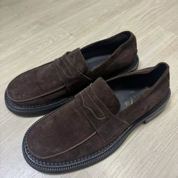 [BUNJANG] STU Suede Penny Loafers - Brown / STU 페니 로퍼 스웨이드 브라운