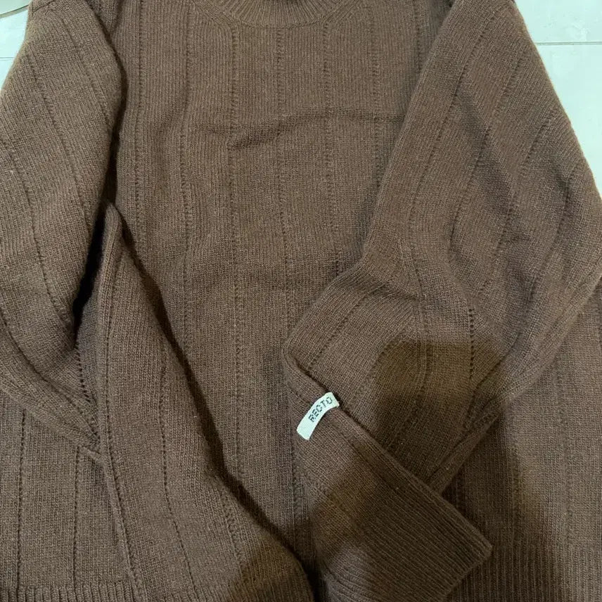 [BUNJANG] Recto Lovely Brown Knit Sweater / RECTO 렉토 러블리 브라운 니트 스웨터
