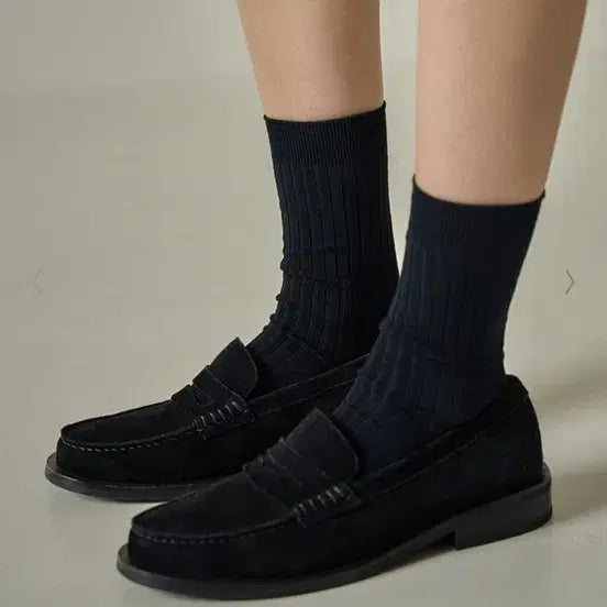 [BUNJANG] Facade Pattern Vintage Penny Loafers Suede Black / 파사드패턴 빈티지 페니로퍼_suede black