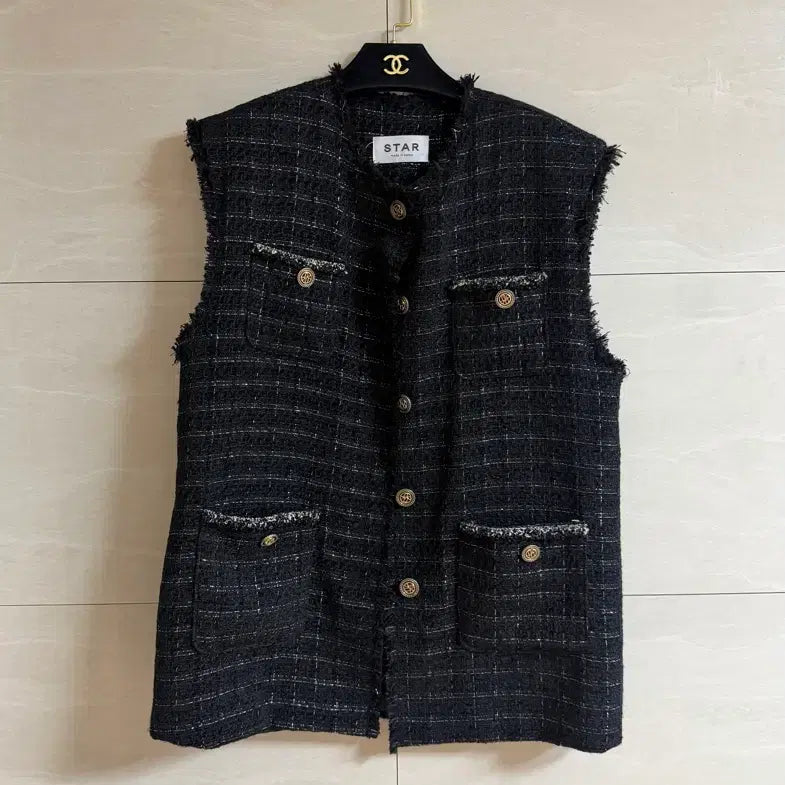 [BUNJANG] Oversized Tweed Vest / 오버핏 트위드 베스트