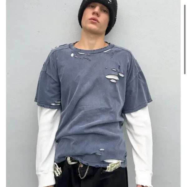 [BUNJANG] Hommless Layered Waffle Long Sleeve 1 / Hommless 홈리스 레이어드 와플 롱슬리브 1