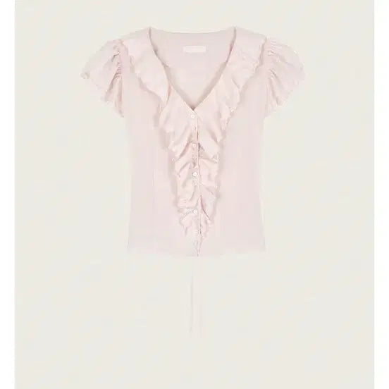 [BUNJANG] Clishir Pink Rosy Chiffon Blouse M / 클리시어 핑크 로지 쉬폰 블라우스 M