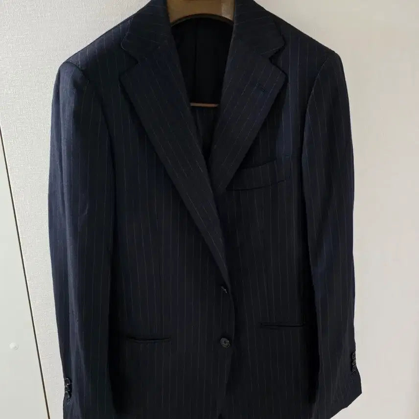 [BUNJANG] Sovereign Dark Navy Stripe Flannel Suit / 소버린 다크네이비 스트라이프 플란넬 수트