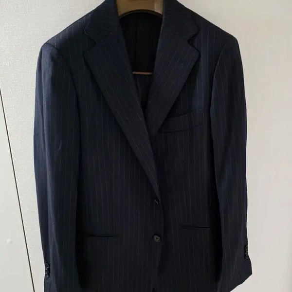 [BUNJANG] Sovereign Dark Navy Stripe Flannel Suit / 소버린 다크네이비 스트라이프 플란넬 수트