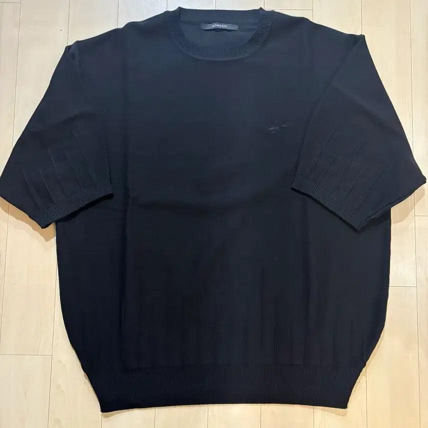 [BUNJANG] Songzio Homme Underdart Short Sleeve Knit Black Size 52 / 송지오 옴므 언더다트 반팔 니트 블랙 52사이즈