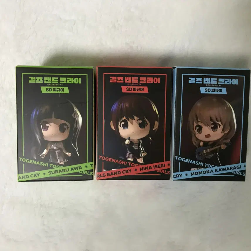 [BUNJANG] Girlband Cry Giribanko Tumblbug Blu-ray SD Figure 3 Types Bundle Set / 걸즈밴드 크라이 걸밴크 텀블벅 블루레이 SD피규어 3종(신카와사키) 일괄