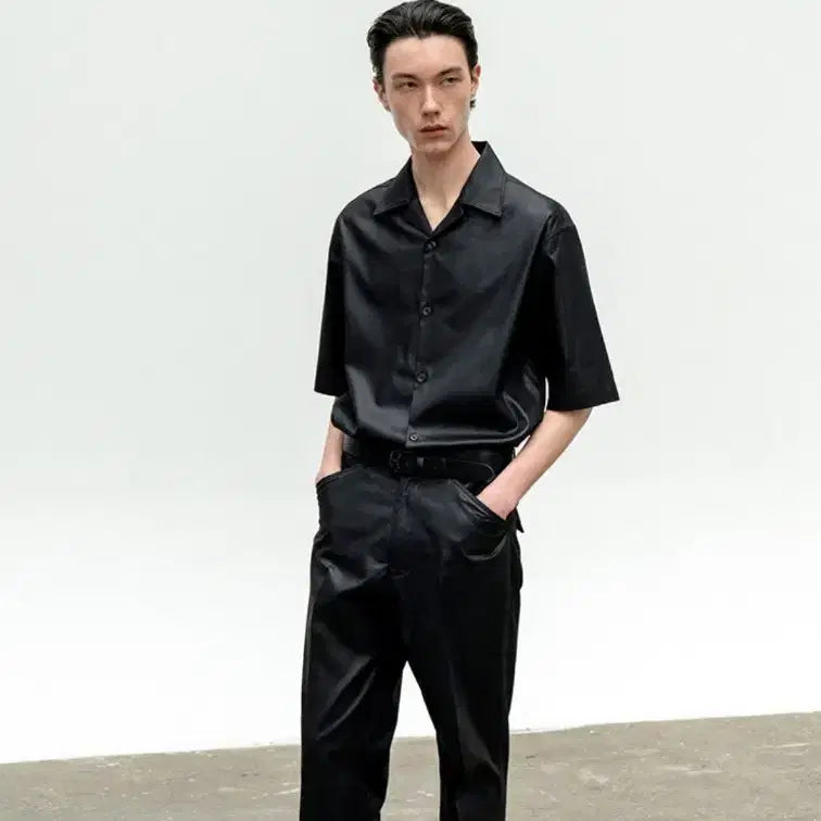 [BUNJANG] INSILENCE Coated Cotton Black Shirt L Size / 인사일런스 코티드코튼 블랙셔츠 22년 +덤티