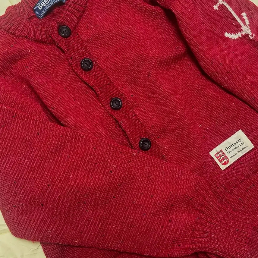 [BUNJANG] Ganni Cardigan Red Size 40 / 건지울른스 가디건 레드색상 40사이즈