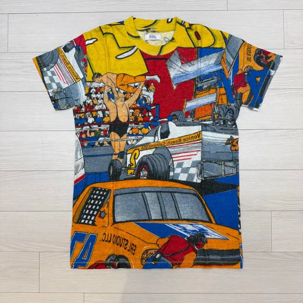 [BUNJANG] ERL Racing Graphic Short Sleeve T-Shirt (Large) / ERL 레이싱 그래픽 반팔 티셔츠 라지