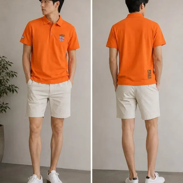 [BUNJANG] Daks 120th Anniversary Orange Polo T-Shirt / 닥스 120주년 기념 오렌지 폴로티100