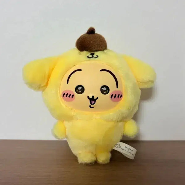[BUNJANG] Sanrio x Chiikawa Collaboration Pompompurin & Usagi Kirameko Plush Doll / 산리오 치이카와 콜라보 폼폼푸린 우사기 키라메코 인형