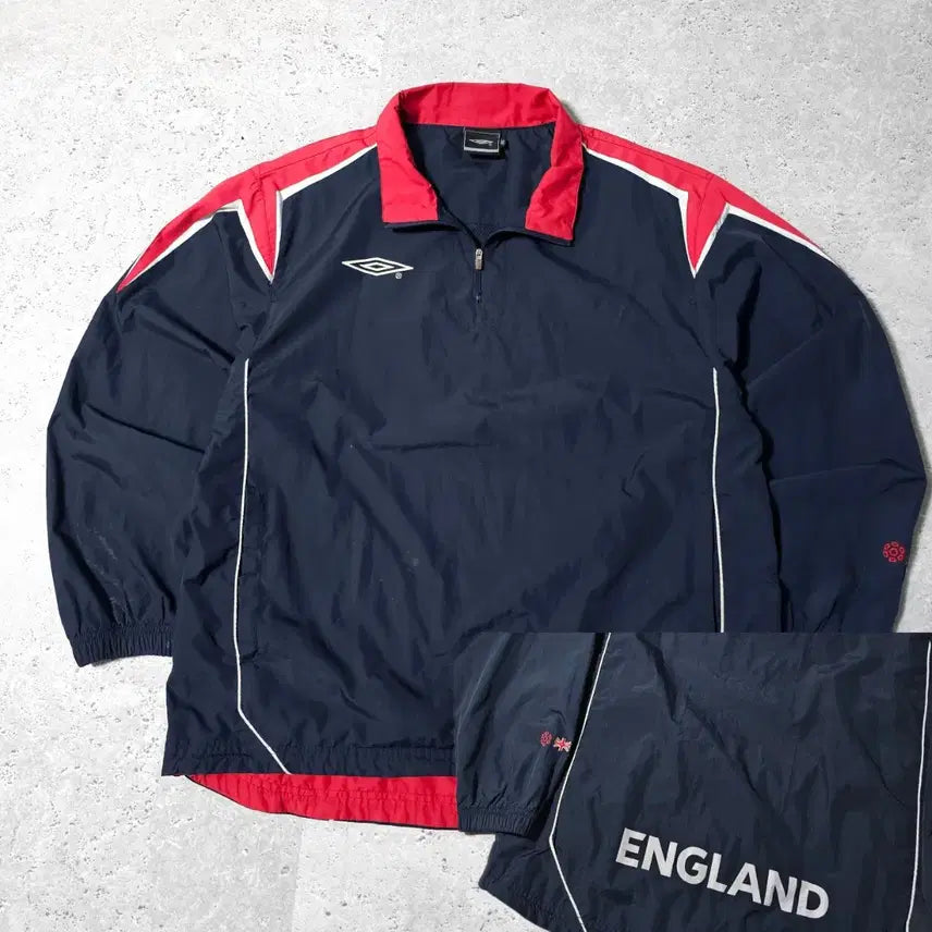[BUNJANG] Umbro England 00s Big Logo Windbreaker Warm-up Jacket / 엄브로 잉글랜드 00s 빅로고 웜업 바람막이