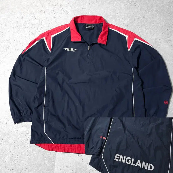 [BUNJANG] Umbro England 00s Big Logo Windbreaker Warm-up Jacket / 엄브로 잉글랜드 00s 빅로고 웜업 바람막이
